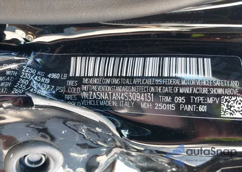 2025 Alfa Romeo Tonale Awd from USA, damaged, VIN ZASNATAN4S3094131